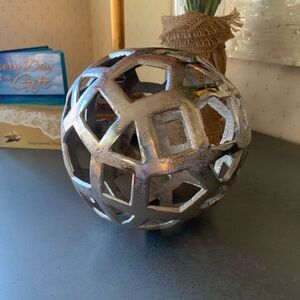 Tricia Yearwood Outer Banks sphere, aluminum SILVER, decorative accent.